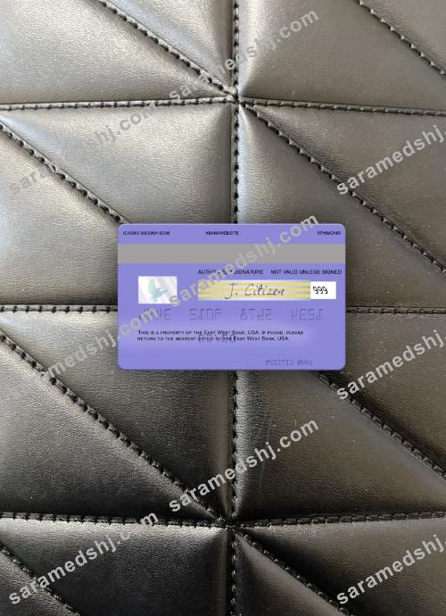 USA East West Bank visa card photolook back